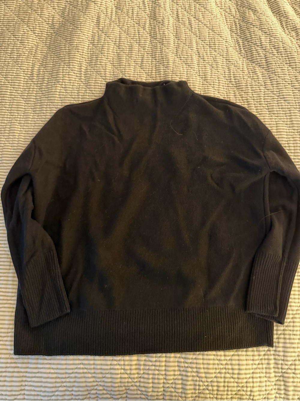Quince Black Cashmere Mock Neck Pullover - Picture 3 of 3